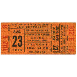 Concert Ticket <br>1970.08.23 <br>San Antonio, TX