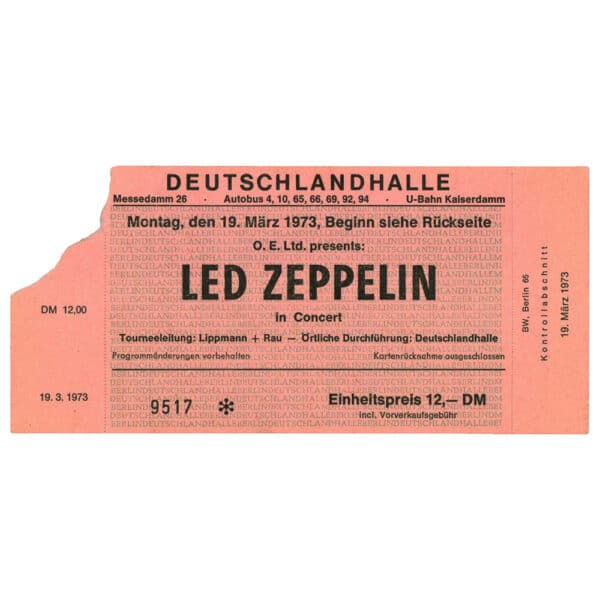 Concert Ticket <br>1973.03.19 <br>Berlin, DE - Image 2