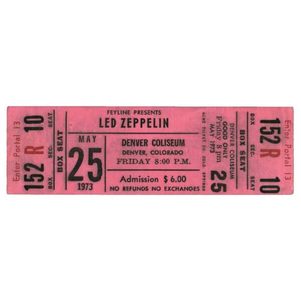 Concert Ticket <br>1973.05.25 <br>Denver, CO