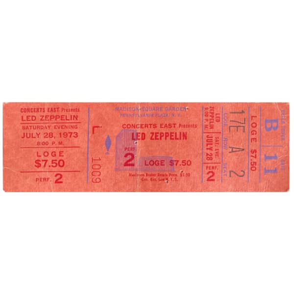 Concert Ticket <br>1973.07.28 <br>New York, NY