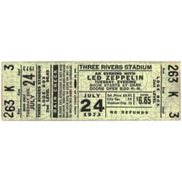 Concert Ticket <br>1973.07.24 <br>Pittsburgh, PA