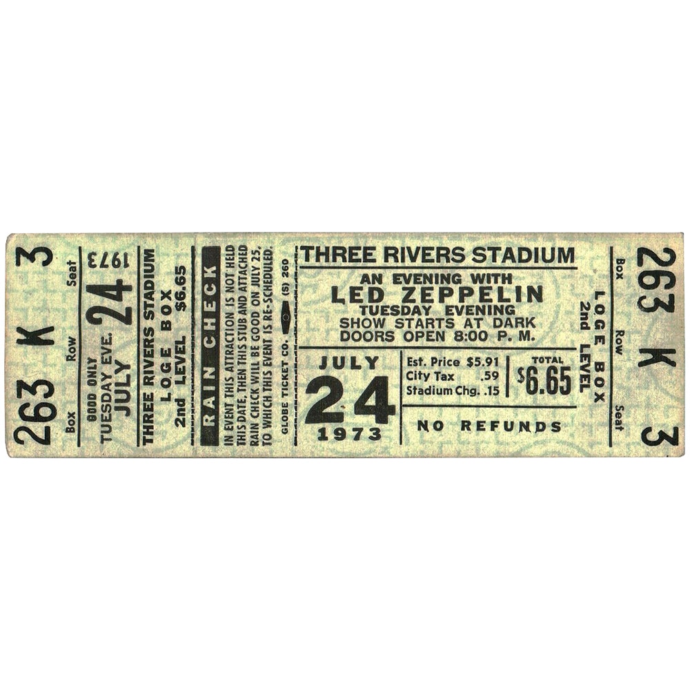 Concert Ticket <br>1973.07.24 <br>Pittsburgh, PA