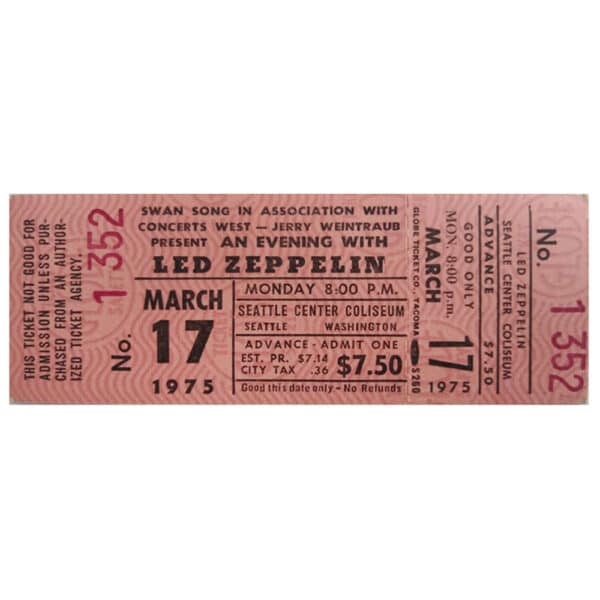 Concert Ticket <br>1975.03.17 <br>Seattle, WA