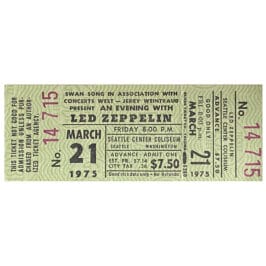 Concert Ticket <br>1975.03.21 <br>Seattle, WA
