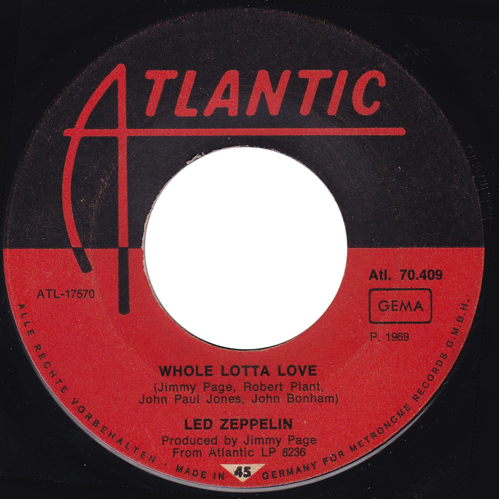 Single <br>Austria (ATL. 70.409) <br>Whole Lotta Love / Living Loving Maid (#1)