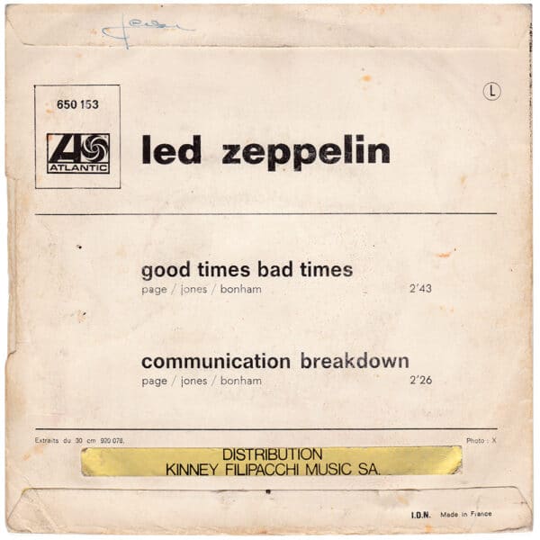Single <br>France (650153) <br>Good Times Bad Times / Communication Breakdown (#5) - Image 2