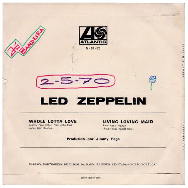 Single <br>Portugal (N-28-82) <br>Whole Lotta Love / Living Loving Maid (#9) - Image 2