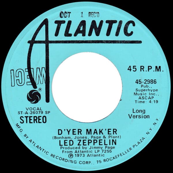 Single <br>USA (45-2986) <br>D'yer Mak'er / D'yer Mak'er (Promo #1) - Image 5