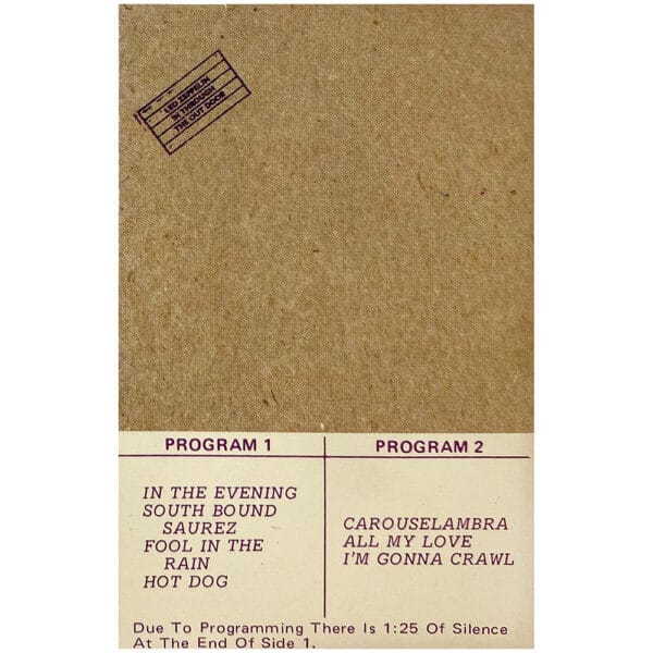 Cassette <br>In Through The Out Door <br>Canada (XCS-16002)