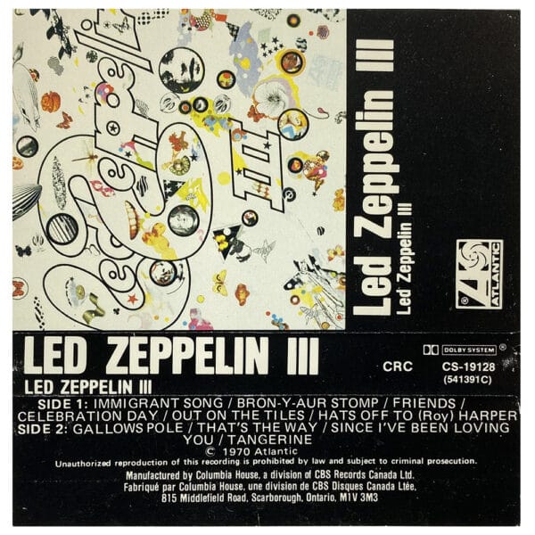 Cassette <br>Led Zeppelin III <br>Canada (CS-19128) - Image 2