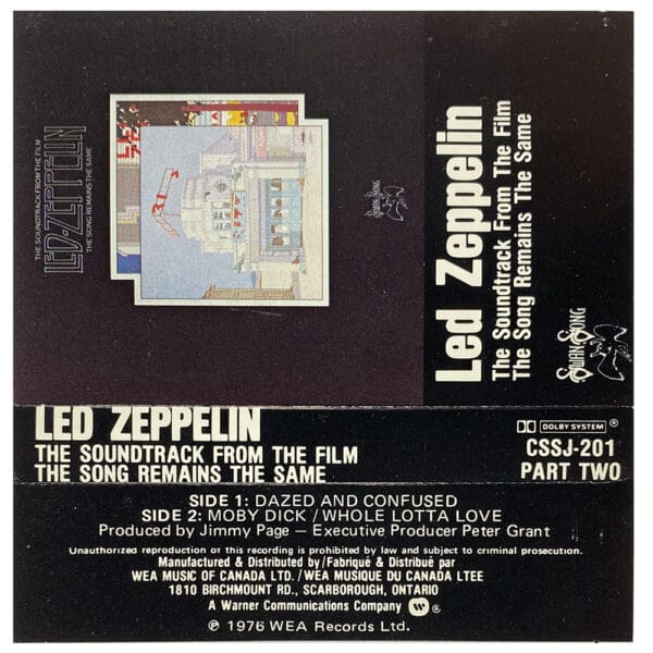 Cassette <br>The Song Remains The Same <br>Canada (CSSJ-201) - Image 6