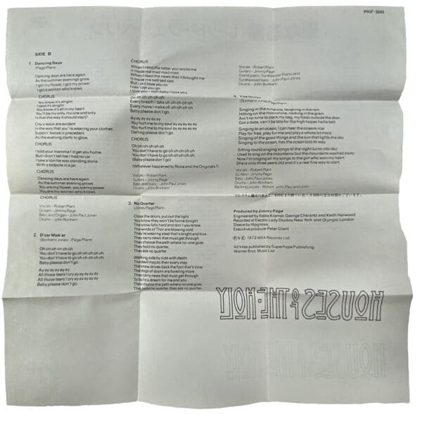 Cassette <br>Houses of the Holy <br>Japan (PKF-3045) - Image 7