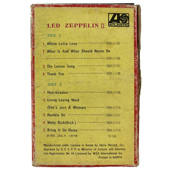 Cassette <br>Led Zeppelin II <br>South Korea (OWT 025) - Image 2