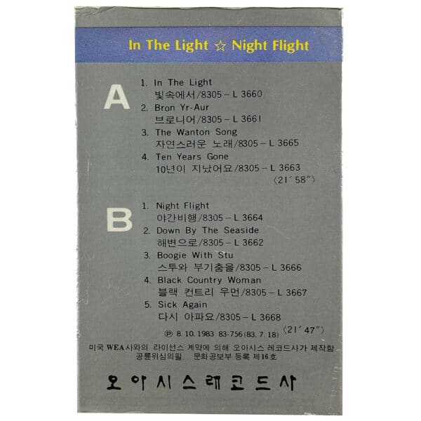 Cassette <br>Physical Graffiti Vol. 2 <br>South Korea (OWT 267-2) - Image 2