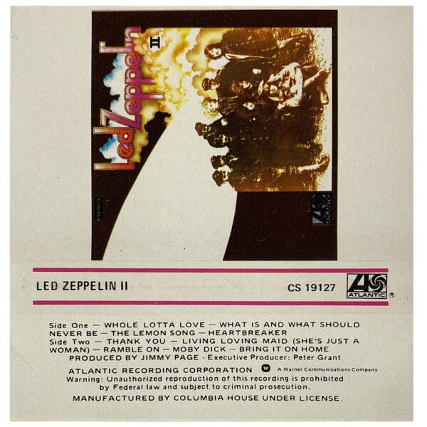 Cassette <br>Led Zeppelin II <br>USA (CS 19127) #5 - Image 2