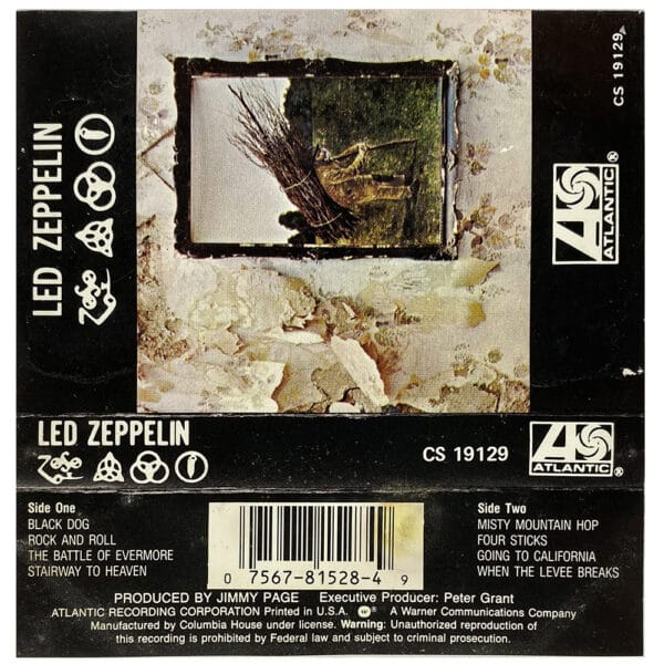 Cassette <br>Led Zeppelin IV <br> USA (CS 19129) #6 - Image 2