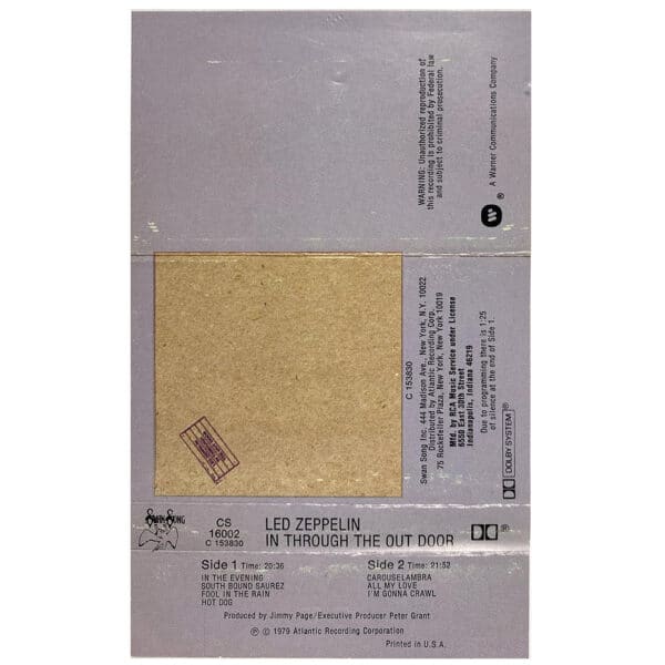 Cassette <br>In Through The Out Door <br>USA (CS 16002) #6 - Image 2