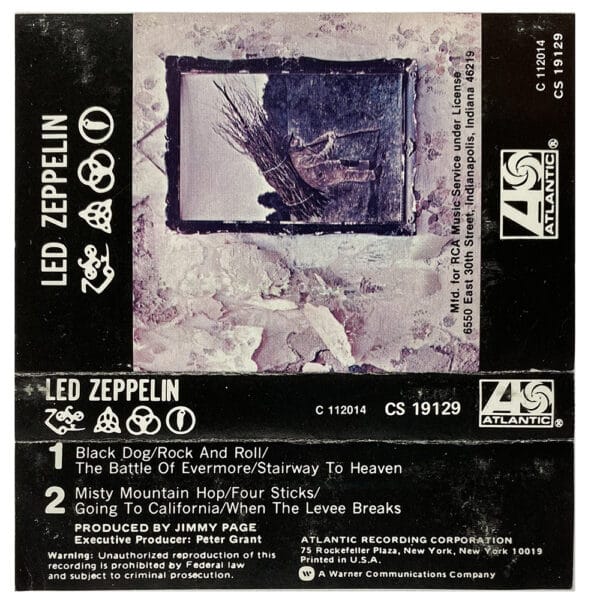 Cassette <br>Led Zeppelin IV <br> USA (CS 19129) #7 - Image 2