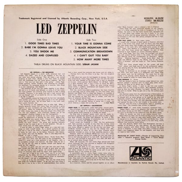 LP <br>Led Zeppelin <br>Australia (SAL-933,232) #8 - Image 2