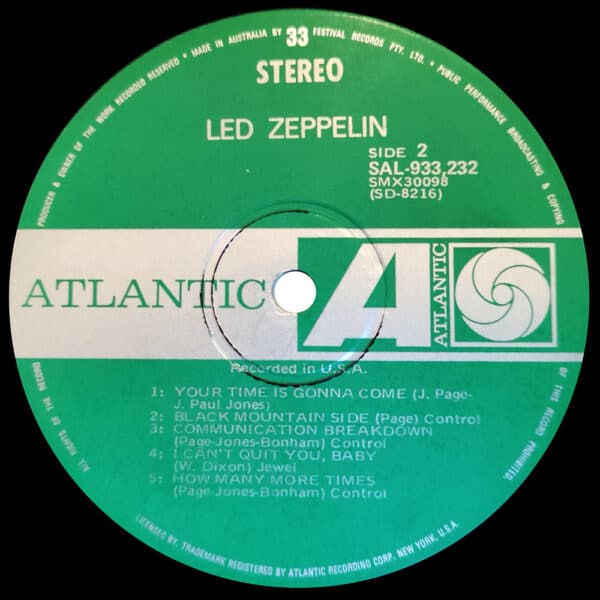 LP <br>Led Zeppelin <br>Australia (SAL-933,232) #8 - Image 4