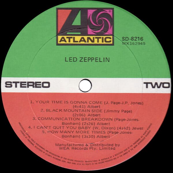 LP <br>Led Zeppelin <br>Australia (SD 8216) #5 - Image 4