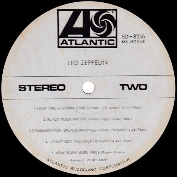 LP <br>Led Zeppelin <br>Australia (SD 8216) Promo #1 - Image 4