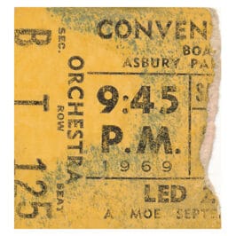 Concert Ticket <br>1969.08.16 <br>Asbury Park, NJ (Late)