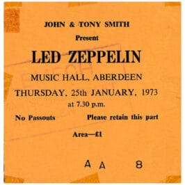 Concert Ticket <br>1973.01.25 <br>Aberdeen, Scotland, UK