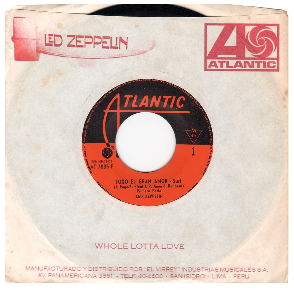 Single <br>Peru (AT 7035 F) <br>Whole Lotta Love/Whole Lotta Love (Promo) - Image 4