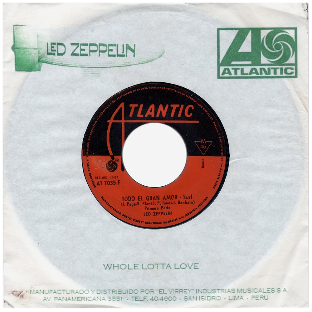 Single <br>Peru (AT 7035 F) <br>Whole Lotta Love/Whole Lotta Love (Promo) - Image 3
