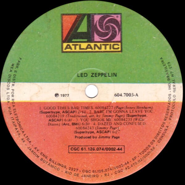 LP <br>Led Zeppelin <br>Brazil (604.7003) #1 - Image 3
