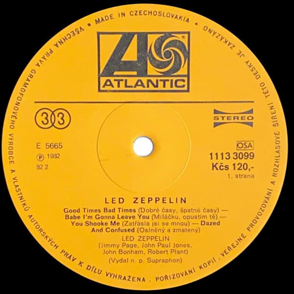 LP <br>Led Zeppelin <br>Czechoslovakia (1113 3099) #2 - Image 3