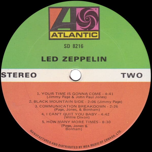 LP <br>Led Zeppelin <br>Canada (SD 8216) #09 - Image 4
