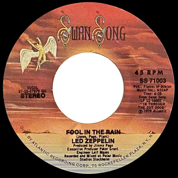 Single <br>USA (SS-71003) <br>Fool In The Rain / Hot Dog (#4) - Image 2