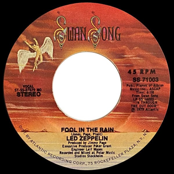 Single <br>USA (SS-71003) <br>Fool In The Rain / Hot Dog (#5) - Image 2