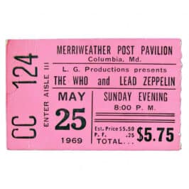 Concert Ticket <br>1969.05.25 <br>Laurel, MD
