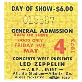 Concert Ticket <br>1973.05.04 <br>Atlanta, GA