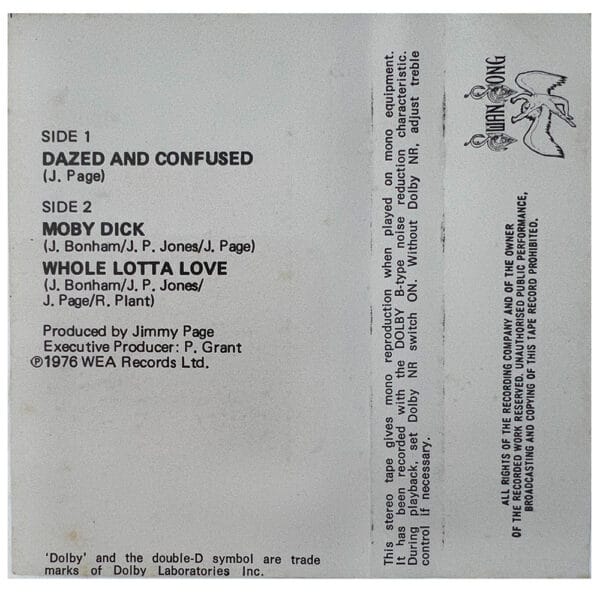 Cassette <br>The Song Remains The Same <br>Philippines (CS-SS 2-201-1/2) - Image 9