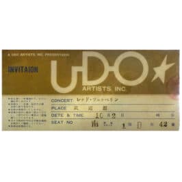Concert Ticket <br>1972.10.02 <br>Tokyo, JP (Promo)