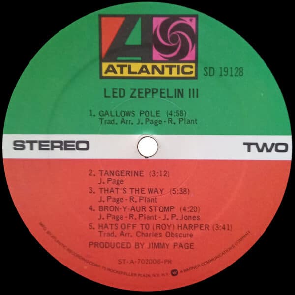 LP <br>Led Zeppelin III <br>USA (SD 19128) - Image 4