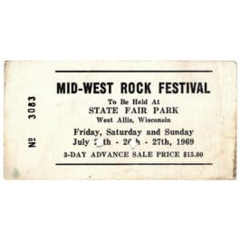 Concert Ticket <br>1969.07.25 <br>West Allis, WI