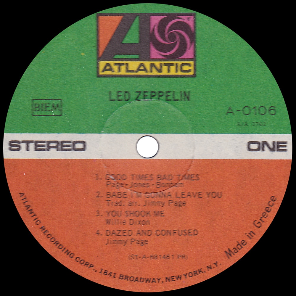 LP <br>Led Zeppelin <br>Greece (A-0106) #1 - Image 3