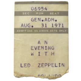 Concert Ticket <br>1971.08.31 <br>Orlando, FL