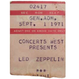 Concert Ticket <br>1971.09.01 <br>Hollywood, FL