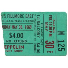 Concert Ticket <br>1969.05.30 <br>New York, NY