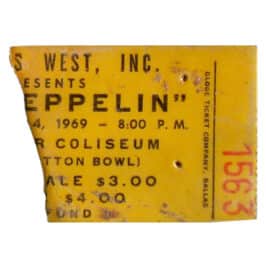 Concert Ticket <br>1969.08.04 <br>Dallas, TX