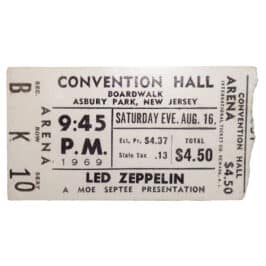 Concert Ticket <br>1969.08.16 <br>Asbury Park, NJ (Late)