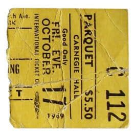 Concert Ticket <br>1969.10.17 <br>New York, NY