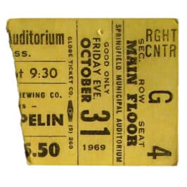 Concert Ticket <br>1969.10.31 <br>Springfield, MA