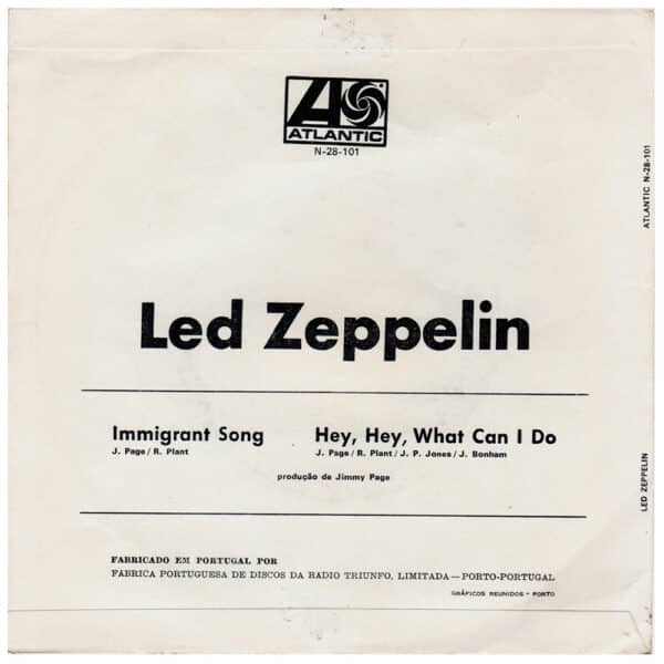 Single <br>Portugal (N-28-101) <br>Immigrant Song / Hey, Hey, What Can I Do (Promo) - Image 2